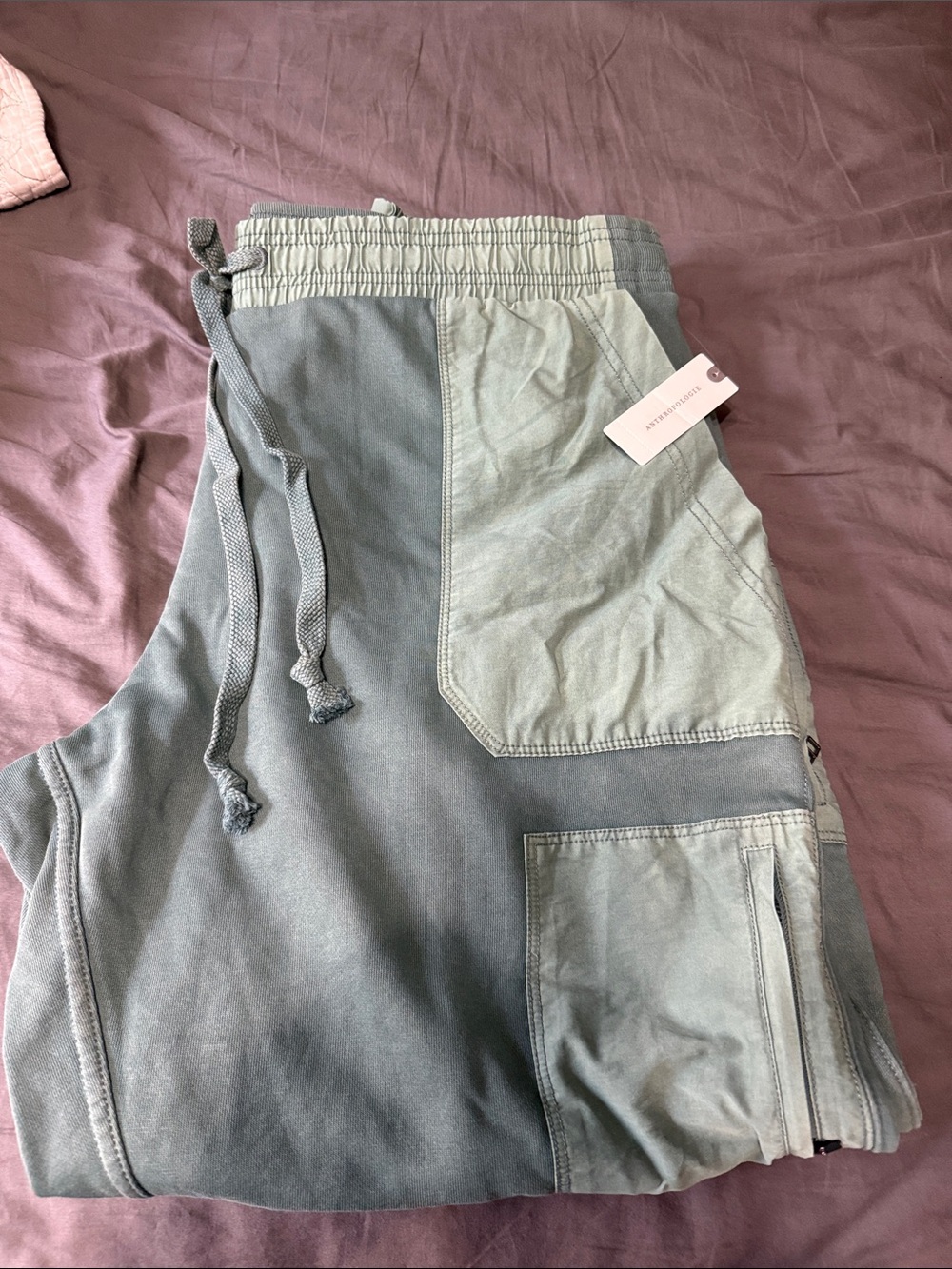 Women’s Anthropologie - Two-Tone Green Cargo Jogger pants - Daily Practice- NWT
